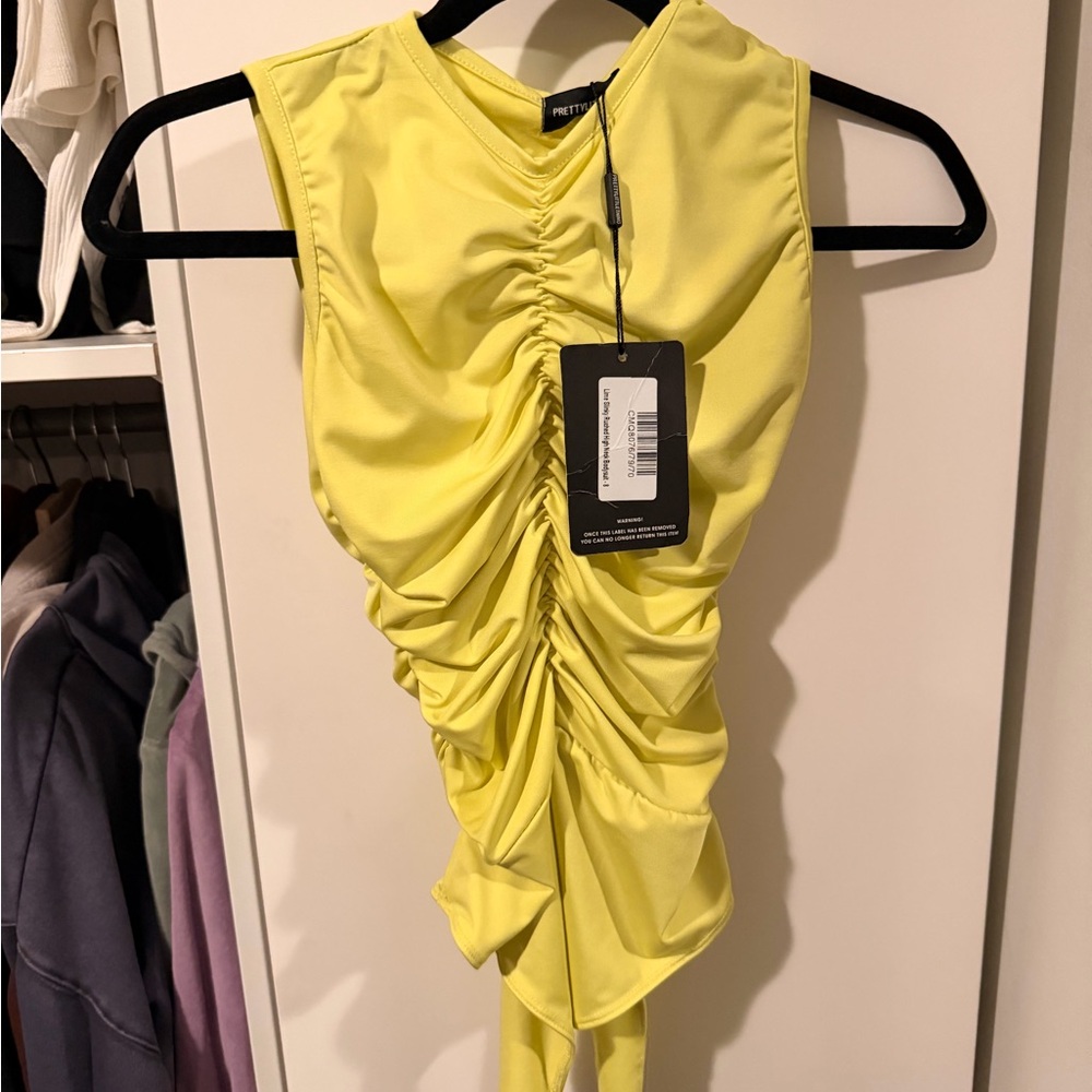 PrettyLittleThing Lemon Sleeveless Top